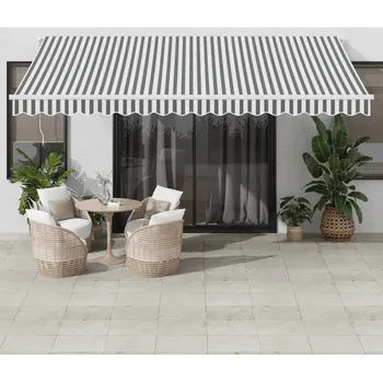 Stínicí technika vidaXL Automatická zatahovací markýza 450 x 350 cm [3069007] Barva: Antracitová a bílá