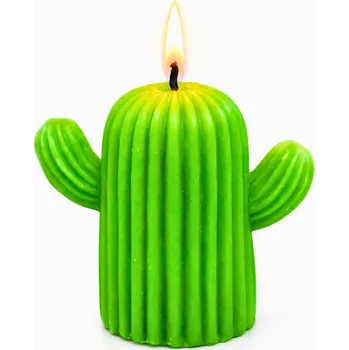 Svíčka Vonná svíčka Kaktus | 55 g | Svíčkománie3D | Barva: Zelená