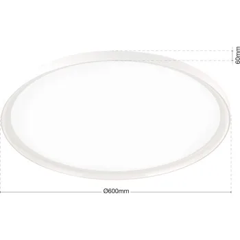 Orion LED stropní svítidlo GAMMA, Ø 60 cm, bílé, dálkové ovládání, CCT stmívatelné bílá LED 50 W celkem - Doprava zdarma