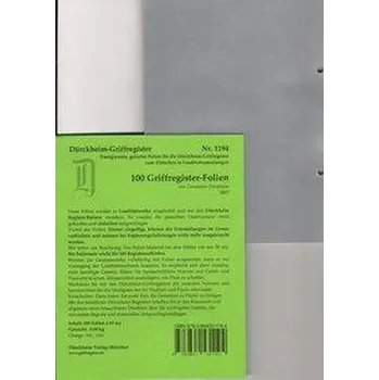 100 transparente Dürckheim-Griffregister-Folien zum Einheften und Unterteilen der Gesetzessammlungen mit Dürckheim Griffregister - Dürckheim, Constantin von