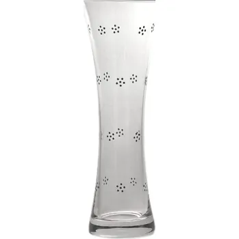 Váza váza 19,5cm dekor MODRÉ TEČKY sklo