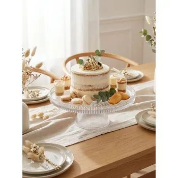 Sinsay - Rýhovaná skleněná mísa na nožce - bílá - 836GI-00X - 836GI-00X-ONE