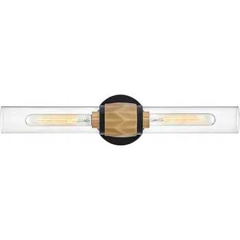 Nástěnné svítidlo Nástěnné mosazné svítidlo černé do koupelny se skleněnými trubicemi 56 cm IP44 Hinkley