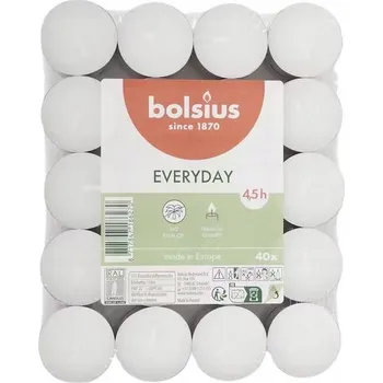 Svíčka Parafínové čajové svíčky bez vůně Bolsius 40 ks