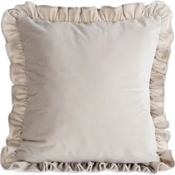 Povlak na polštářek Sametové povlak na polštář s volány BRENDA 45x45cm béžová