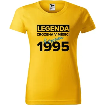 Dámské tričko DOBRÝ TRIKO Dámské tričko s potiskem Legenda zrozena Barva: Žlutá, Velikost: XL