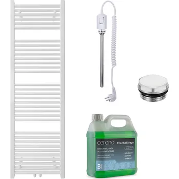 Radiátor CERANO - Koupelnový elektrický radiátorový set Lincoln - 300W - bílá matná - 1600x500 mm