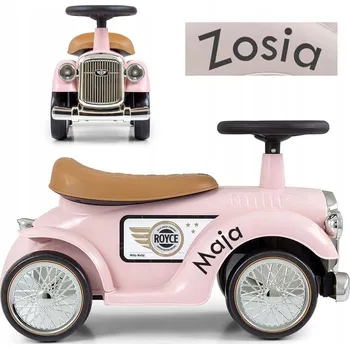 Dětské vozidlo Odrážedlo Milly Mally růžové s volantem a úložným prostorem pro děti 12 m+