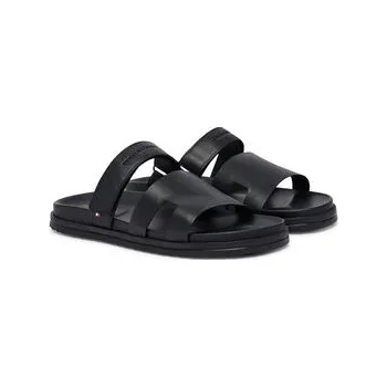 Dámské pantofle Nazouváky Tommy Hilfiger Adjustable Premium Lth Sandal FM0FM05773 Černá 40