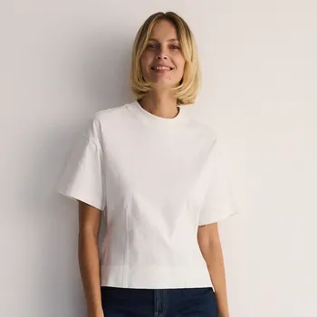 Dámské tričko Reserved - Přiléhavé tričko - bílá - 141AF-00X - 141AF-00X-M-4