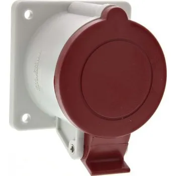 Elektrická zásuvka Průmyslový napájecí konektor Zásuvka, Montáž na panel, formát pólů: 3P plus E, orientace těla: přímý barva Červená, 32A, 415