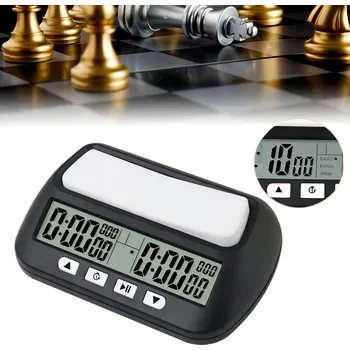 Hodiny ELEKTRONICKÉ ŠACHOVÉ HODINY TIMER PROFESIONÁLNÍ ČERNÉ NA ŠACHOVÉ TURNAJE