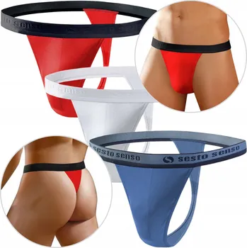 SLIPY TANGA PÁNSKÉ bavlněné s odkrytou gumou SET Sesto Senso *XL