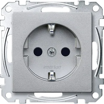 Elektrická zásuvka Merten zásuvka Systéem M hliník MEG2300-0460 1 ks