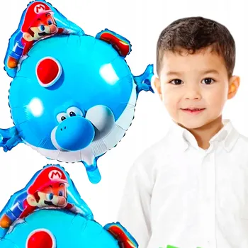 Balónek FÓLIOVÝ BALÓNEK SUPER MARIO BROS 45 CM NAROZENINOVÝ NA PÁRTY PRO DĚTI