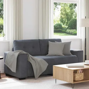 Pohovka vidaXL Loveseat Sofa 180x77x82 cm samet [4105122] Barva: Tmavě šedá