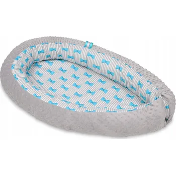 Zavinovačka Kokon pro miminko, hnízdečko, zavinovačka pro novorozence s mašličkami - šedá