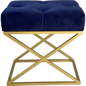 Taburet Lavice taburet čalouněná kovová loft granátová zlatá