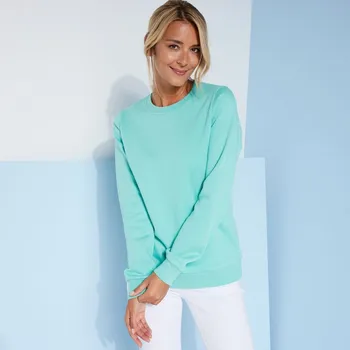 Dámská mikina Moltonová mikina s kulatým výstřihem zelená mořská 42/44