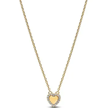 Náhrdelník Zlacený náhrdelník PANDORA se srdcem a halo efektem 364364C01-45