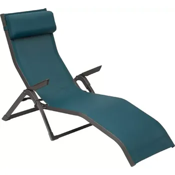 Zahradní lehátko Relaxační hliníkové lehátko Decima grafit/modrá