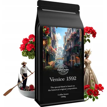 Káva Káva zrnková Arabica Exploro Coffee VENICE BLACK LABEL 1000 g