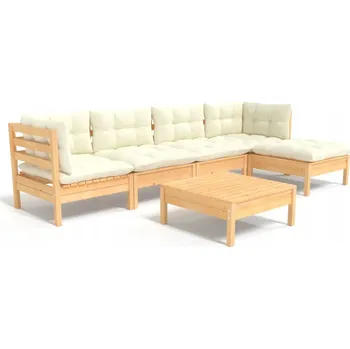 Zahradní nábytek z dřeva VidaXL, béžový, 6 ks