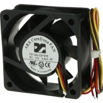 Průmyslový ventilátor ARXAxiální ventilátor 12 V DC DC, průtok vzduchu: 33.35m³/h 2.76W230mA, 60 x 60 x 25mm