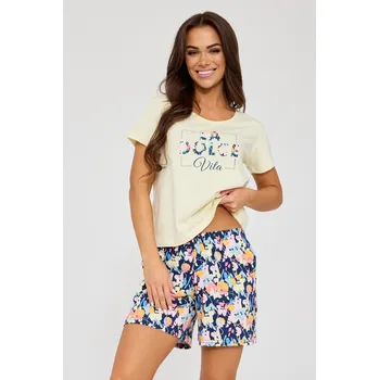 Dámské noční prádlo DÁMSKÉ PYŽAMO KR 880/331 DOLCE VITA žlutá S