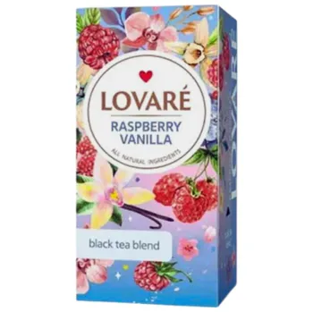 Čaj LOVARÉ Raspberry Vanilla 24ks - černý čaj