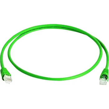 Datový kabel Telegärtner 100008263 RJ45 síťové kabely, propojovací kabely CAT 6A S/FTP 2.00 m zelená samozhášecí, bez halogenů, UL certifikace 1 ks