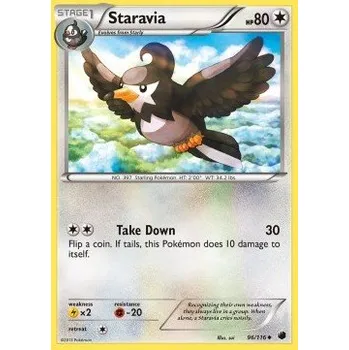 Karetní hra Pokémon PLF 096/116 Staravia - Plasma Freeze Stav: Excellent, Verze: NORMAL