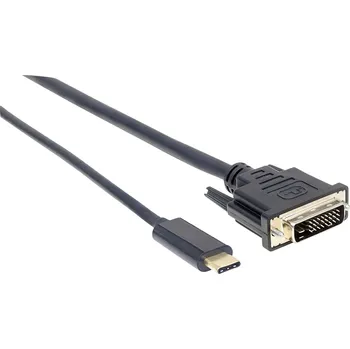 Audio kabel Manhattan USB-C® / DisplayPort kabelový adaptér USB-C ® zástrčka, Konektor DisplayPort 1.00 m černá 152471 Kabel pro displeje USB-C®