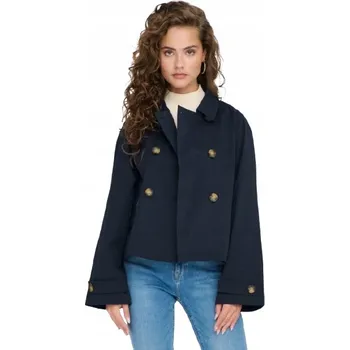 Dámský kabát ONLY DÁMSKÝ KRÁTKÝ DVOUŘADÝ KABÁT NÁMOŘNICKÁ MODRÁ VEL. M 1JSA