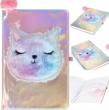 Zápisník Památník A5 Starpak Dívčí památník s kočkou, linkovaný, formát A5, vícebarevný