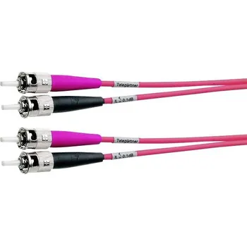 Datový kabel Telegärtner 100010741 optické vlákno optické vlákno kabel 2.00 m oranžová [1x ST zástrčka - 1x ST zástrčka] 50/125 µ Multimode OM2