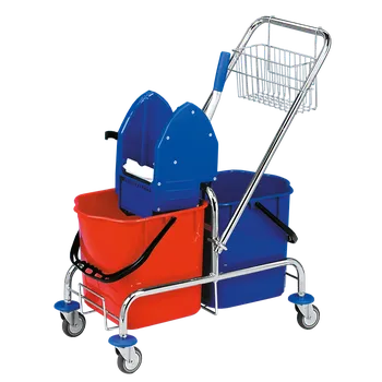 Úklidový vozík Dvojkbelíkový vozík pochromovaný 25 l