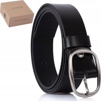 Opasek Kožený opasek dámský pásek ke kalhotám ČERNÝ 3 cm | L