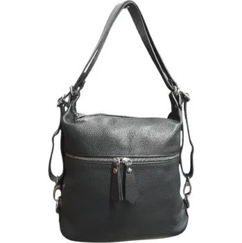 Kabelka Vera Pelle kožený kabelko batoh černý ČERNÁ