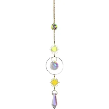 Lapač snů Feng Shui - Křišťálový závěs - Zlaté paprsky