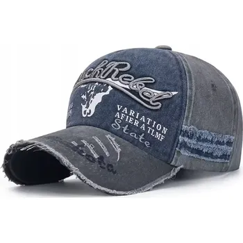 Kšiltovka Kšiltovka BLACK REBEL baseballová Vintage DIKOM MODRÁ.