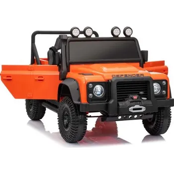Dětské elektrovozidlo Elektrické autíčko Land Rover Defender 110 SVX 12V, oranžové, 4X4 pohon, LED světla, předn