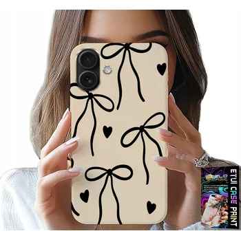 Pouzdro na mobilní telefon POUZDRO NA IPHONE 16 - BÉŽOVÉ MAŠLIČKY S MÓDNÍ STUHOU