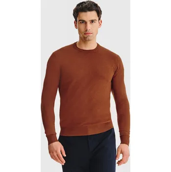 Pánský svetr Pako Lorente pletený svetr s výstřihem do V, oranžová barva, vel M