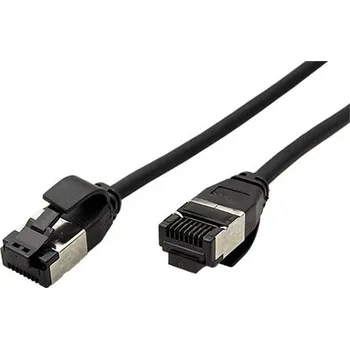 Síťový kabel ROLINE U/FTP patchkabel kat. 8, tenký, LSOH, 1m, černý - 21.15.3263