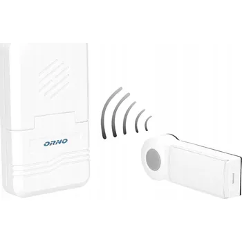 Domovní zvonek BEZDRÁTOVÝ ZVONEK NA BRANKU/DVEŘE, BATERIOVÝ, DOSAH 80m, IP44, ORNO OR-DB-KH-122
