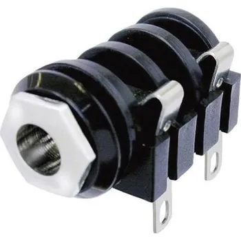 Elektrický konektor Neutrik NMJ4HC-S jack konektor 6.35 mm zásuvka, vestavná horizontální Pólů: 2 mono černá 1 ks