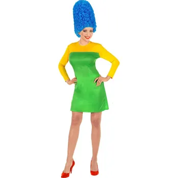 Karnevalový kostým Dámský kostým s parukou Marge Simpson Velikost: L