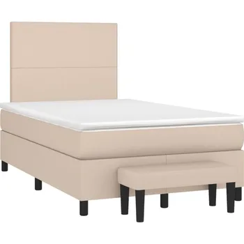 Postel vidaXL Box spring postel s matrací 120x190 cm umělá kůže [3270439] Barva: cappuccino