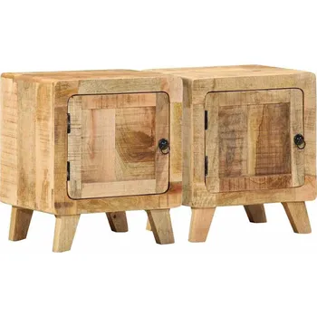 Noční stolek vidaXL Noční stolky 2 ks 40x32x46 cm masivní hrubé mangovníkové dřevo [4104508] Barva: Hnědá